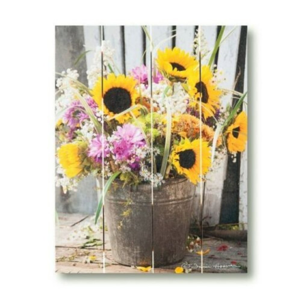 New Country Sunflower wood Pallet Art print